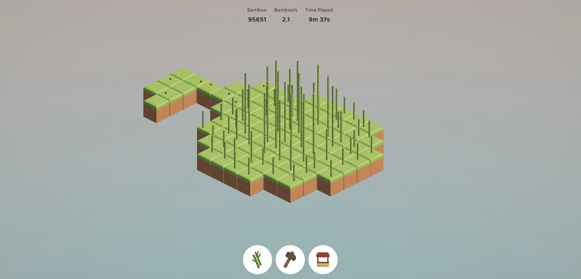 Bamboo 3D low-poly bamboo growth gameplay screenshot