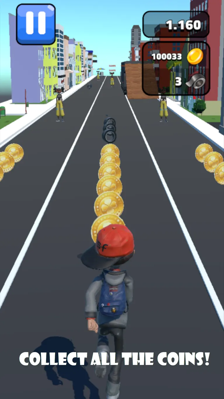 NGO Runner mobile gameplay on an Innsbruck street